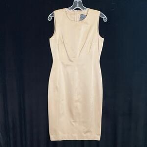 MaxMara Bodycon Sheath Dress Tan Cotton Blend Minimalist Midi‎ Made in Italy 6